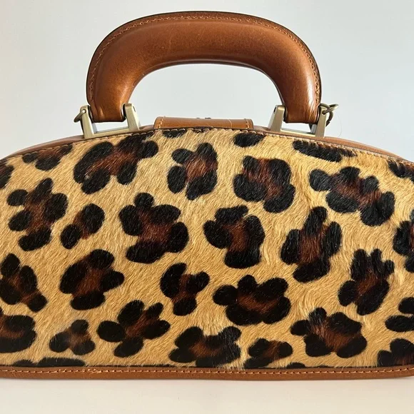 NWT Pratesi Firenze Lady Brunelleschi Leopard Calf Hair Bag - Picture 8 of 10